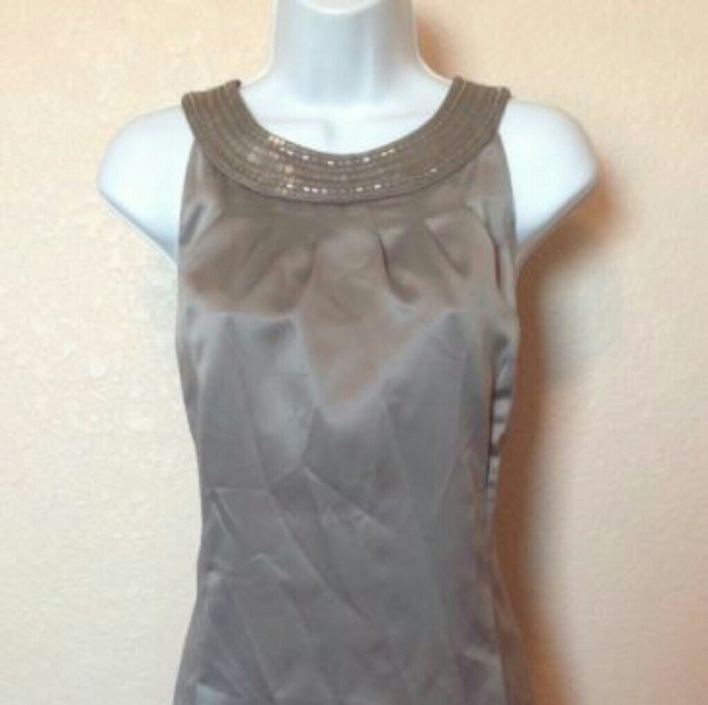 ANN TAYLOR LOFT GREY SEQUIN DRESS - Picture 1 of 4